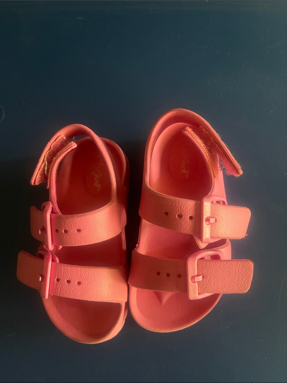 Cat & Jack Coral Pink Double-Buckle Kids Sandals